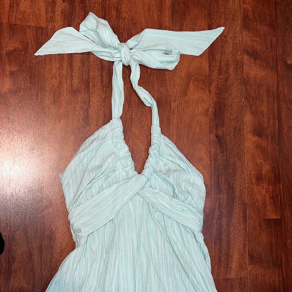 Amazon Light Blue Halter Mini Dress - Picture 3 of 4